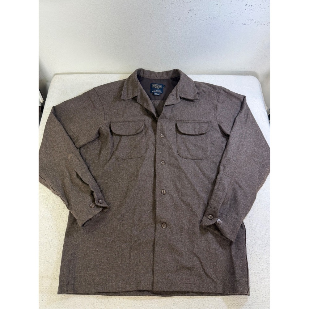 Pendleton Mens Brown Virgin Wool Original Board Shirt RA335-28322 Medium
